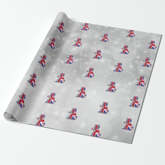 Engeland - Groot-Brittannië - vlag op de Britse ka Cadeaupapier (Uitgerold)