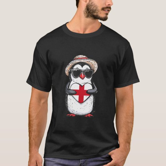 Engeland Hart Pinguïn Zonnebril Engelse Roots Eng T-shirt (Voorkant)