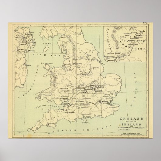 Engeland, Ierland Poster (Voorkant)