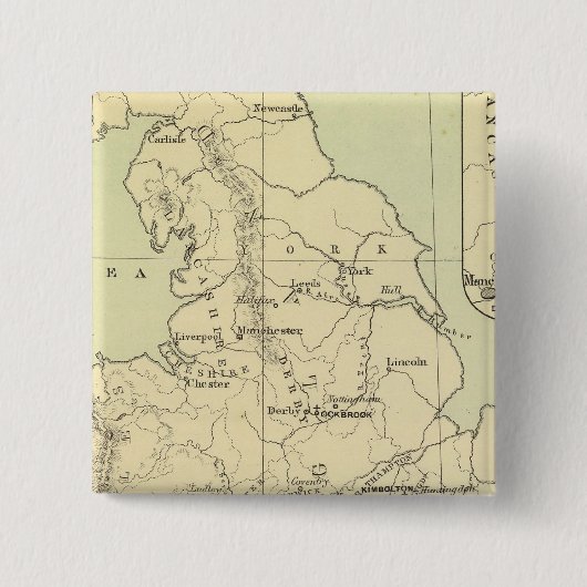 Engeland, Ierland Vierkante Button 5,1 Cm (Voorkant)