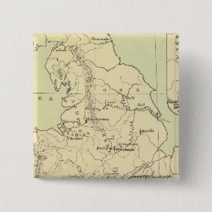 Engeland, Ierland Vierkante Button 5,1 Cm