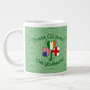 Engeland Ierland VS Klavertje Vier Vlag Persoonlij Grote Koffiekop