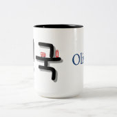 Engeland in het Koreaans (Personaliseer het) Tweekleurige Koffiemok (Center)