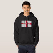 Engeland in witte tekst op vlag hoodie (Voorkant volledig)