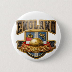 Engeland Leeuwinnen Kleur Badge Ronde Button 5,7 Cm