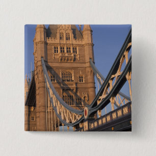Engeland, Londen, De Tower Bridge Vierkante Button 5,1 Cm