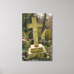 Engeland, Londen, Highgate Cemetery, graf Canvas Afdruk