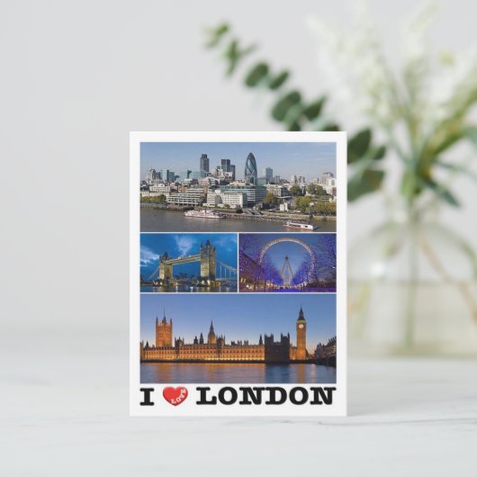 Engeland - Londen - I Love - Briefkaart (Staand voorkant)