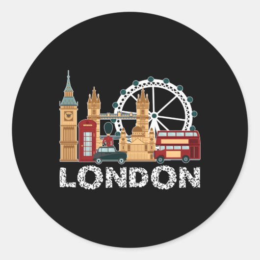 Engeland Londen Reizen voor toeristen Ronde Sticker (Voorkant)