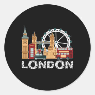 Engeland Londen Reizen voor toeristen Ronde Sticker