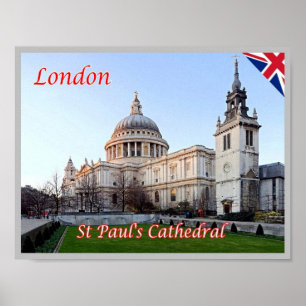 Engeland - Londen - St Paul's Cathedral - Poster