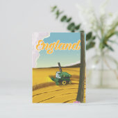 Engeland maaidorser reisposter briefkaart (Staand voorkant)