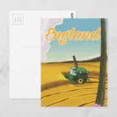 Engeland maaidorser reisposter briefkaart (Voorkant / Achterkant)