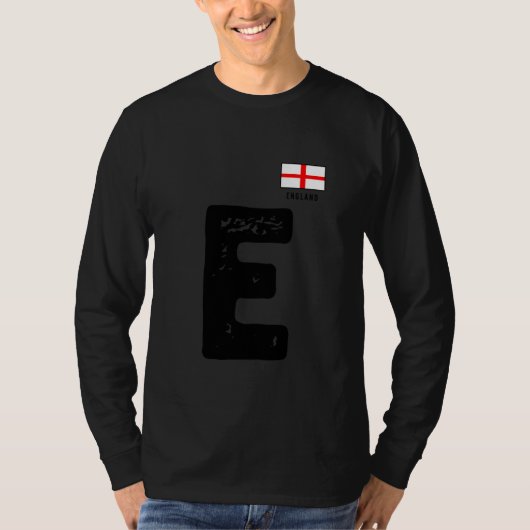 Engeland Mens-Vlag Letter E Groep Overeenkomend me T-shirt (Voorkant)