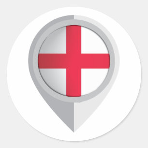 Engeland Pin Locatie Vlag Ronde Sticker