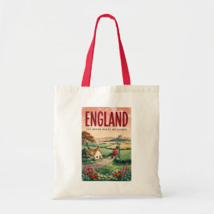 Engeland Platteland Illustratie Reis Kunst Retro Tote Bag