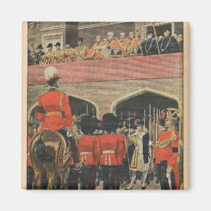 Engeland, proclamatie van de nieuwe koning George  Magneet