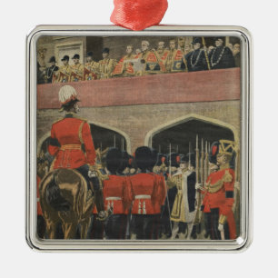 Engeland, proclamatie van de nieuwe koning George  Metalen Ornament