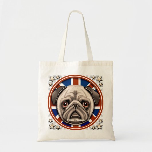 Engeland Pug boodschappentas Tote Bag (Voorkant)