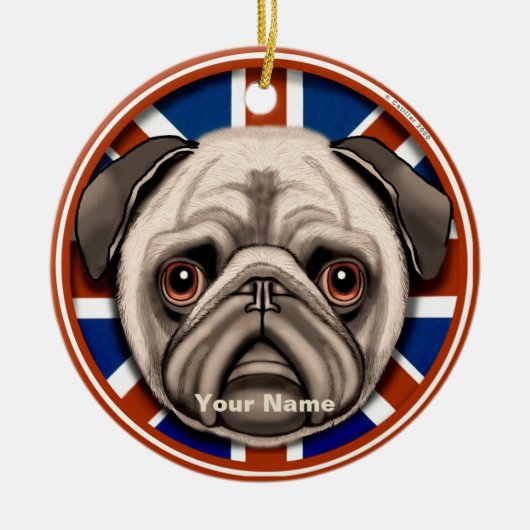 Engeland Pug ornament (Voorkant)
