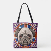 Engeland Pug overal Tote Tas (Achterkant)