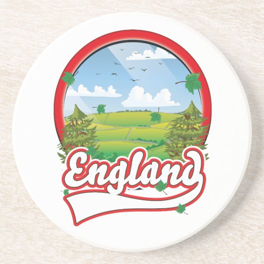 Engeland Reis logo Zandsteen Onderzetter (Voorkant)