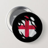 Engeland ripte vlag ronde button 7,6 cm (Voorkant /achterkant)