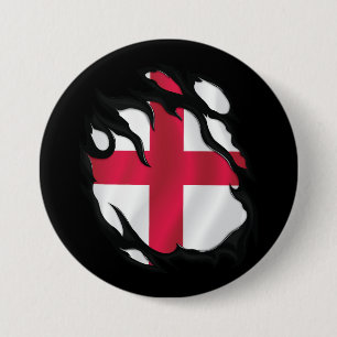 Engeland ripte vlag ronde button 7,6 cm