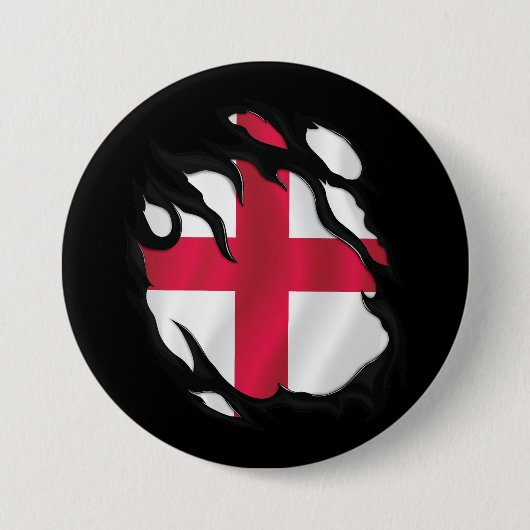Engeland ripte vlag ronde button 7,6 cm (Voorkant)