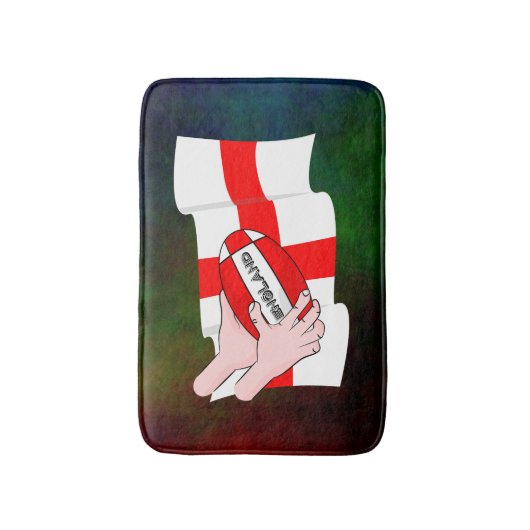 Engeland Rugby Team Supporters Vlag Met Bal Badmat (Voorkant Verticaal)