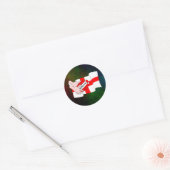 Engeland Rugby Team Supporters Vlag Met Bal Ronde Sticker (Envelop)