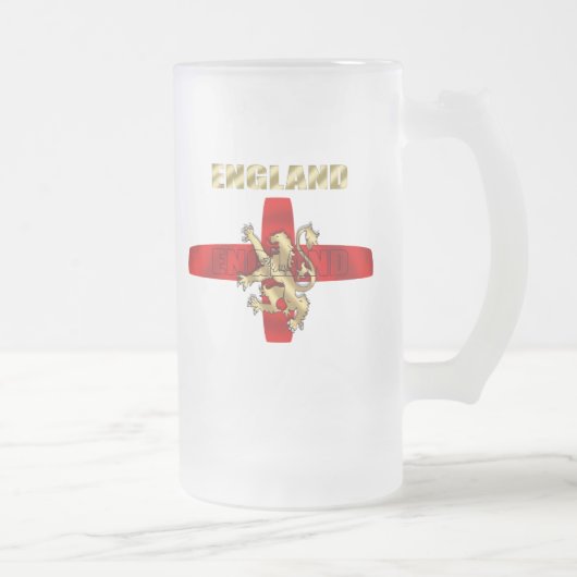 Engeland schetst logo- en leeuwenkaarten matglas bierpul (Rechts)