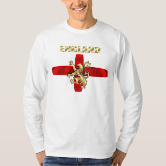 Engeland schetst logo- en leeuwenkaarten t-shirt
