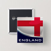 Engeland Schild Vierkante Button 5,1 Cm (Voorkant /achterkant)