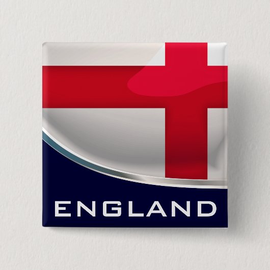 Engeland Schild Vierkante Button 5,1 Cm (Voorkant)
