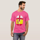 Engeland Spanje Vlag Engels Spaans Rits T-shirt (Voorkant volledig)