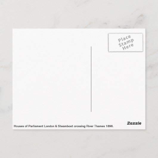  Engeland, Thames London Steamboot Briefkaart (Achterkant)