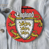 Engeland Three Lions Houten Schild Ronde Button 6,0 Cm (In situ)