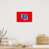 Engeland Three Lions Shirt Badge Poster (Keuken)