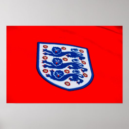 Engeland Three Lions Shirt Badge Poster (Voorkant)