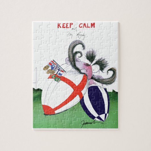 engeland v scoland rugby - ballen van tony fernand legpuzzel (Verticaal)