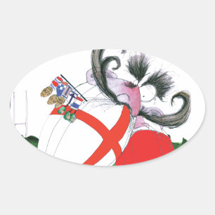 Engeland v Wales Rugby Balls van Tony Fernandes Ovale Sticker