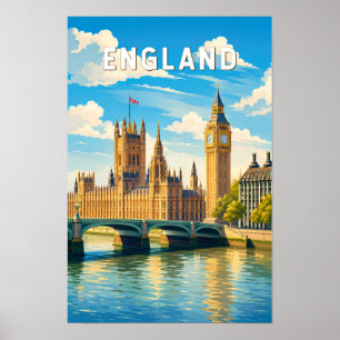 Engeland Verenigd Koninkrijk Illustratie Reizen Ku Poster