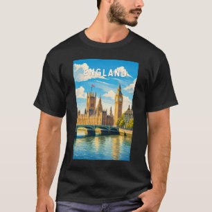 Engeland Verenigd Koninkrijk Illustratie Reizen Ku T-shirt