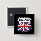 Engeland Vierkante Button 5,1 Cm (Voorkant /achterkant)