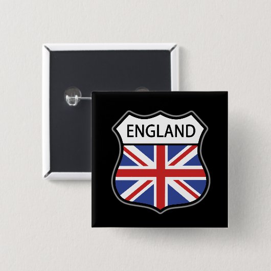 Engeland Vierkante Button 5,1 Cm (Voorkant /achterkant)