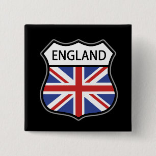 Engeland Vierkante Button 5,1 Cm
