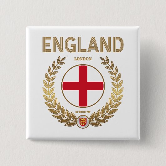 Engeland Vierkante Button 5,1 Cm (Voorkant)