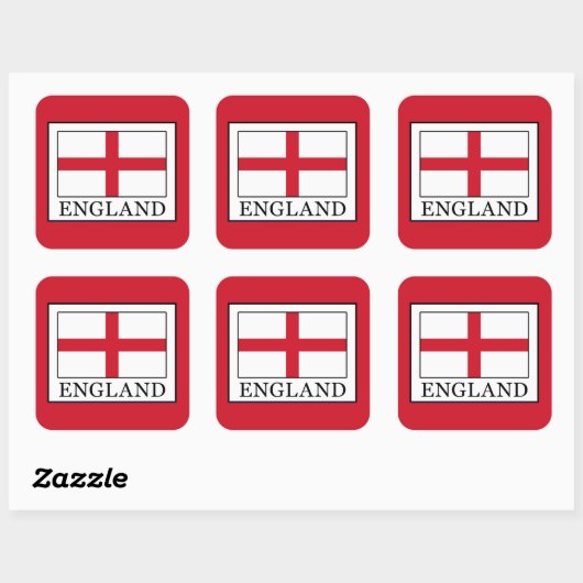 Engeland Vierkante Sticker (Vel)