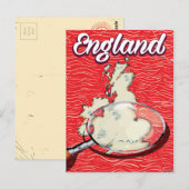 Engeland vintage stijl reisposter briefkaart (Voorkant / Achterkant)